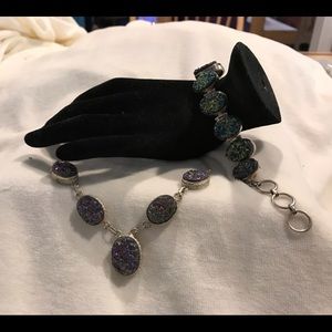 Sterling Silver Druzy Quartz Necklace/Bracelet